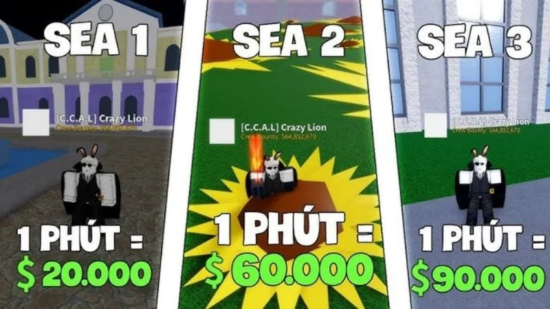 Chiến thuật để farm tiền trong từng Sea